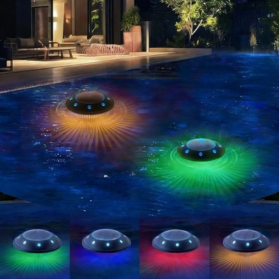 Solar Floating Pool Lights,RGBW Upper and Lower Color Changing Solar Pool Lig...