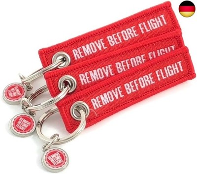 3 Anhänger - Textil - REMOVE BEFORE FLIGHT - Mini-Format