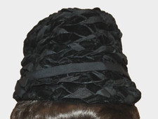 Vintage Hat Black Velvet Made in America Label HG002911