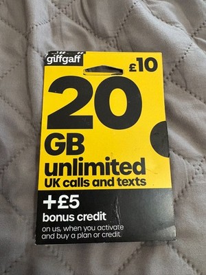 GiffGaff United Kingdom PAYG SIM Card for Visiting UK 3-in-1 Micro Nano Mini 