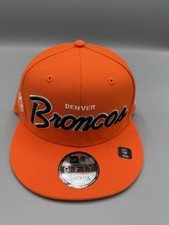 Denver Broncos Script New Era 9Fifty Snapback Hat Cap Men NFL Football Orange