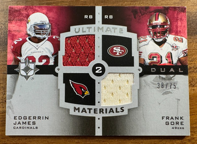2007 Ultimate Materials Frank Gore Edgerrin James #UDM-19 /75 (MEM)