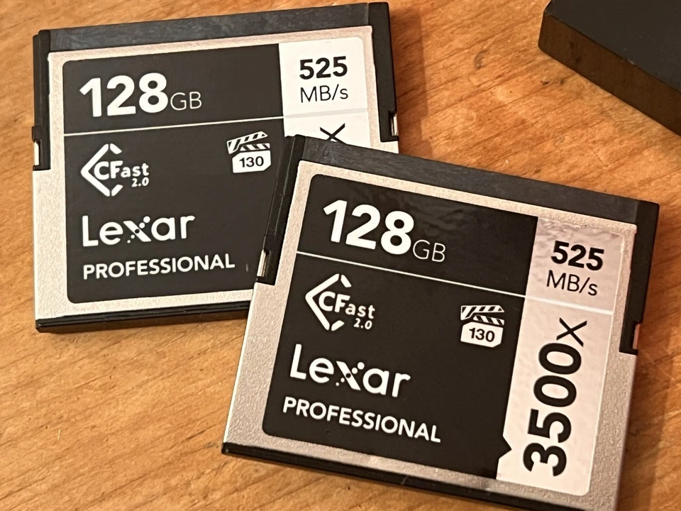 2× Lexar 128GB CFast 2.0 3500X 525MB/s Cards + SanDisk USB 3 Reader - Image 2 of 4
