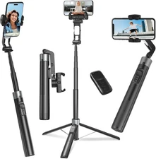 Gimbal Stabilizer for iPhone and Android, Auto Face Tracking Tripod 360 Rotat...