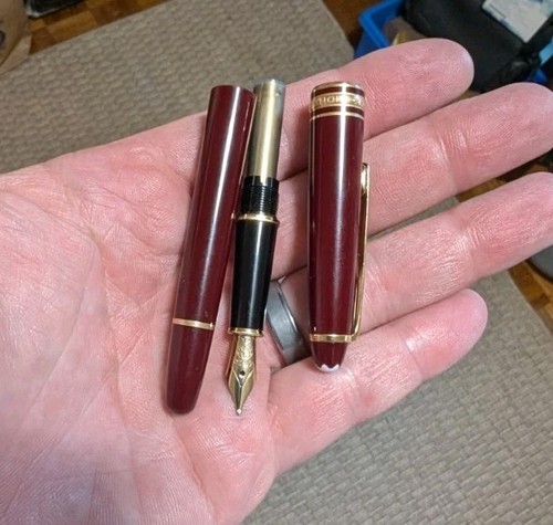Vintage Burgendy Montblanc Meisterstück Fountain Pen 14K Nip 4810 - 第 11/18 張圖片