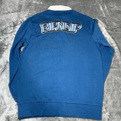 Ripndip Shirt Men Size Small Blue Polo Rugby Street Wear Embroidered New w/ Tags