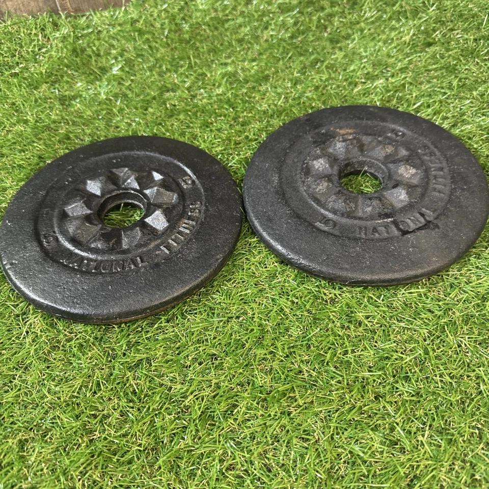 Par de platos de pesas de hierro fundido National Fitness de colección de 5 libras para gimnasio Foto 4 de 4