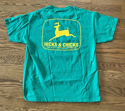 VTG Delta Upsilon DU + Gamma Phi Beta 2004 Hicks & Chicks KU Shirt Mens Large