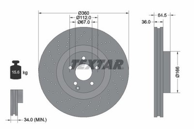 2x TEXTAR Bremsscheibe Bremsscheiben Satz Bremsen PRO+ Vorne 92120305