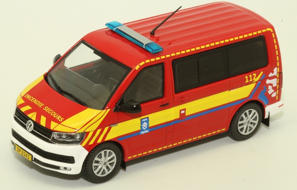 Camion pompier Volkswagen T6 CGDIS Luxembourg Odeon 1/43