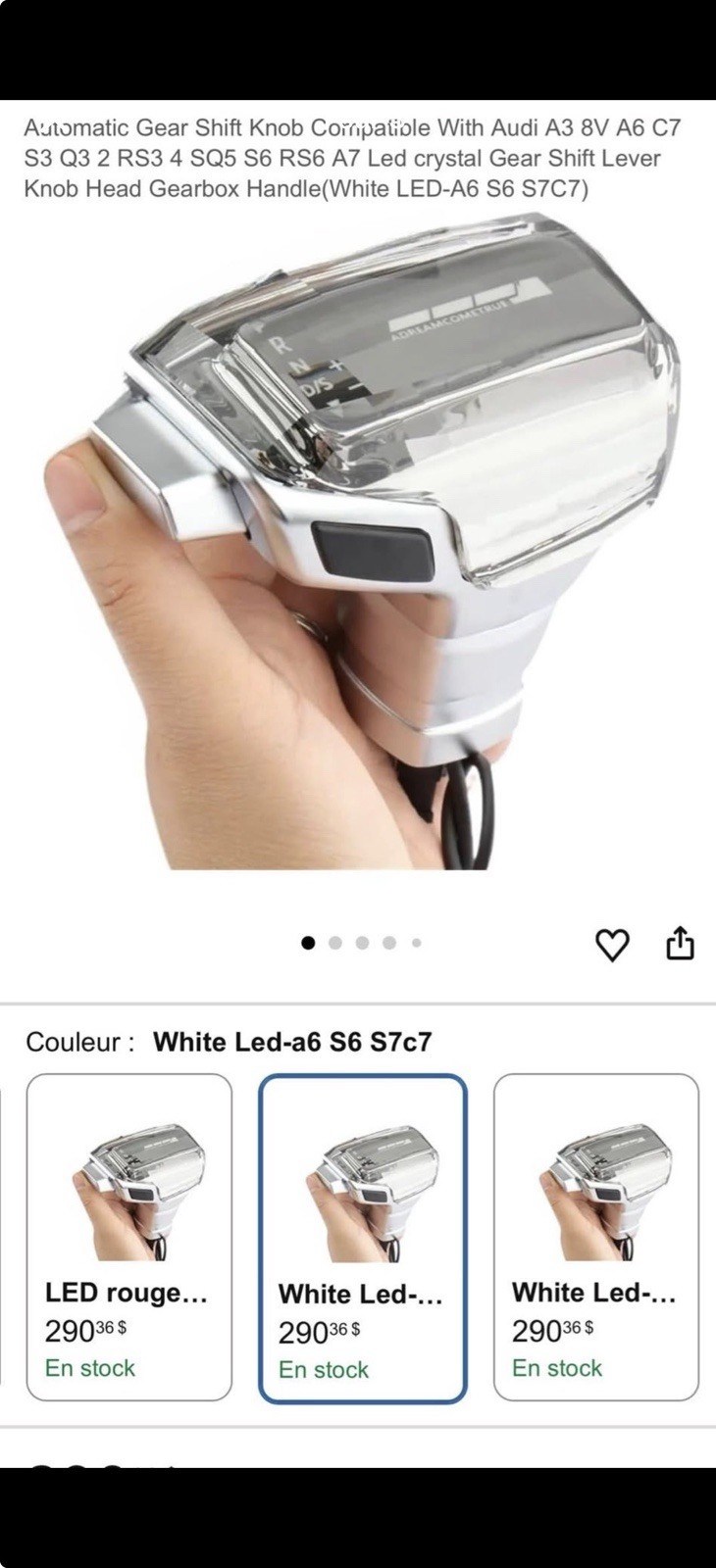 Pommeau Q7 Led avec capteur de température couleur douchette haute pression