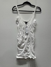 White Nasty Gal bodycon floral dress with lettuce hem small medium NWT