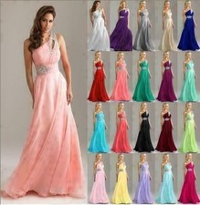 Langes Chiffon Hochzeit formeller Abend Party...