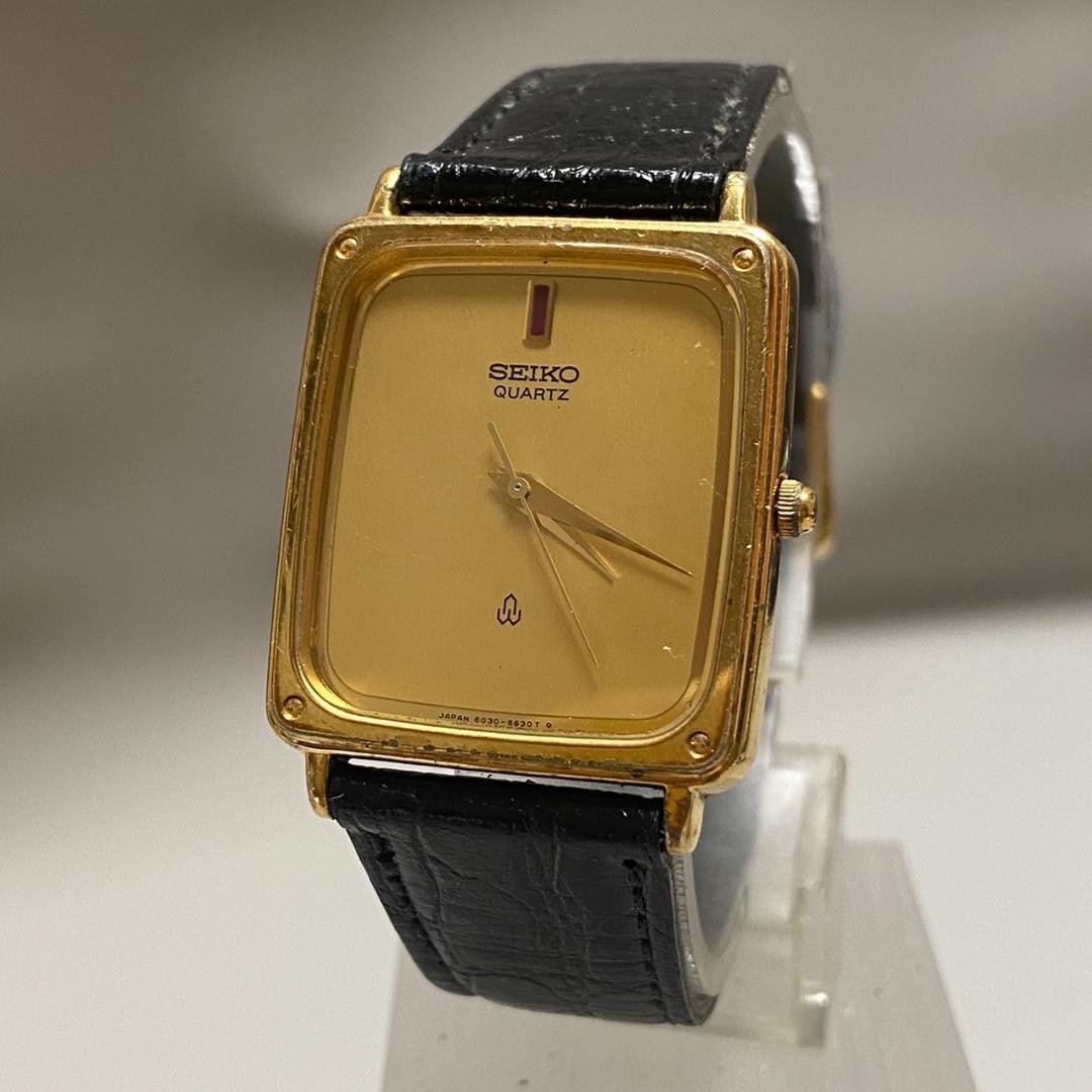 Rare Vintage SEIKO Chariot 6030-5520 Tank Style Gold 22mm Quartz