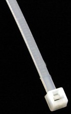 8", 40 lb. White Cable Ties - pack of 100
