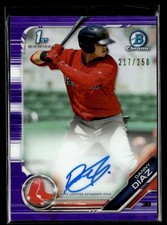 2019 Bowman Chrome Prospects Autographs Purple Refractor Danny Diaz Auto 217/250