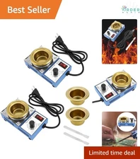 Solder Pot 2 Pcs Titanium 50mm Capacity 500g Adjustable 200-450°C for Welding