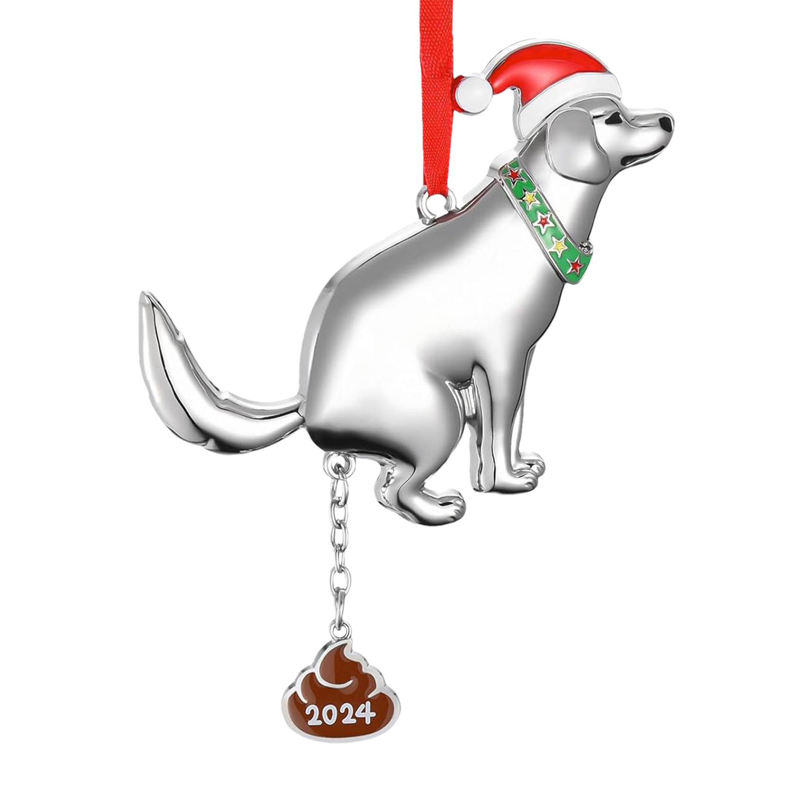 Christmas Ornament 2024, Funny Pooping Dog Ornament for Christmas Tree Decoratio