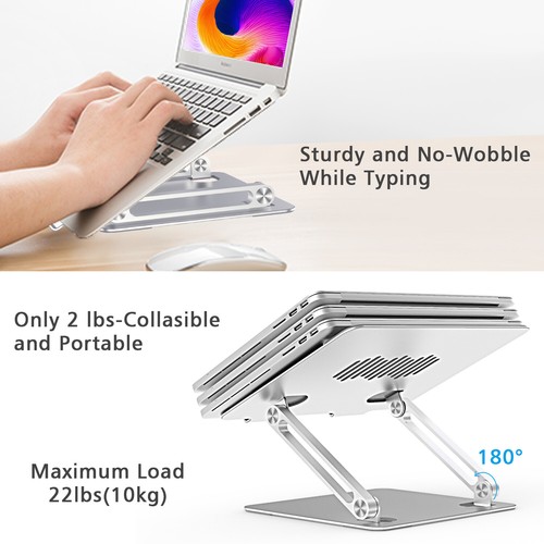 Stojak na laptopa Ergonomiczny przenośny podnośnik do laptopa Regulowana wysokość Uchwyt na laptopa - Zdjęcie 8 z 33