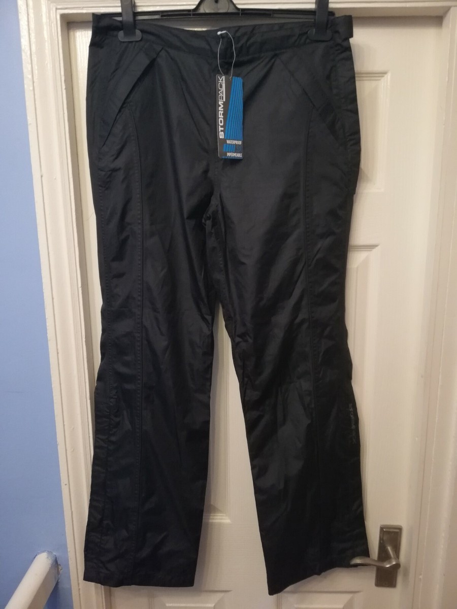 LADIES STORMPACK LIGHTWEIGHT WATERPROOF GOLF TROUSERS SIZE LARGE