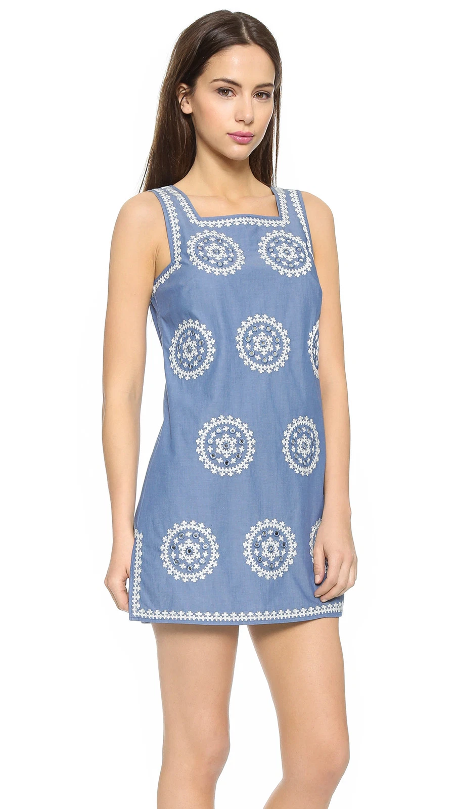 NWT Tory Burch Embroidered Chambray Dress Small $325