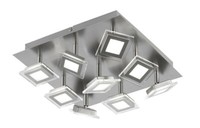Wofi Led Deckenleuchte Cholet 9X5W Schwenkbar Nickel Matt Glas 1800Lm 35X35Cm