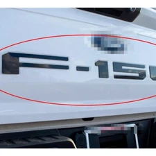 3D Raised Gloss Black Tailgate Inserts Letter Emblem fit for F-150 2021-2024