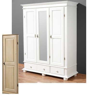 SCHRANK MASSIV 3-trg FICHTE WEISS ODER NATUR ...