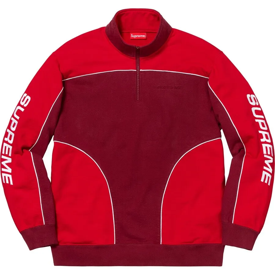 Supreme Speedway Half Zip Sweatshirt Cardinal Medium F/W 18