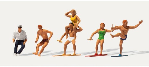 ¡NUEVO! Figuras HO Merten # 212534 conductor de lancha con esquiadores acuáticos | Zustand: New