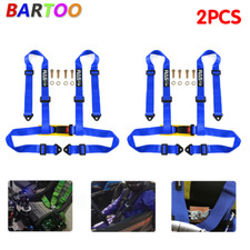 1 Pair Rastp Racing Seat Belts 4 Point 4pt Harness Nylon Adjustable Blue 1 Pair Rastp Racing Seat Belts 4 Point 4pt Harness Nylon Adjustable Blue