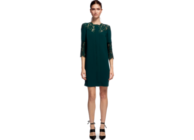 Whistles Olga Lace Insert Shift Dress Green UK 8 RRP 150 JS9 FF 10 | eBay
