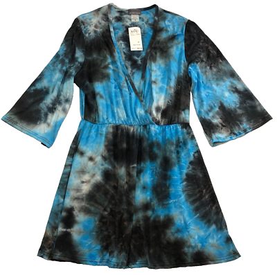 black and blue tie dye dress Black & Purple Tie Dye Dress, Color DARK NIGHT