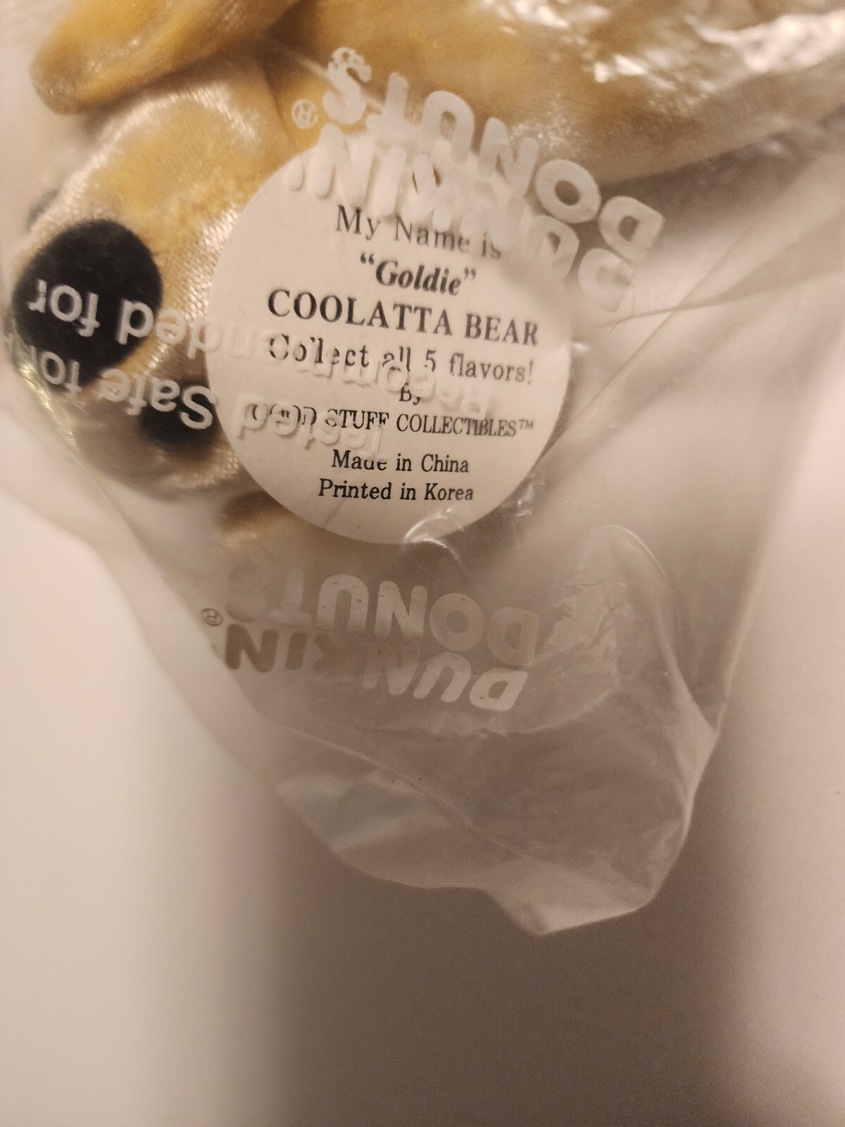 Dunkin Donuts 5” Plush Coolatta Bear  "Goldie" Koala Bear 50th Anniversary NIP