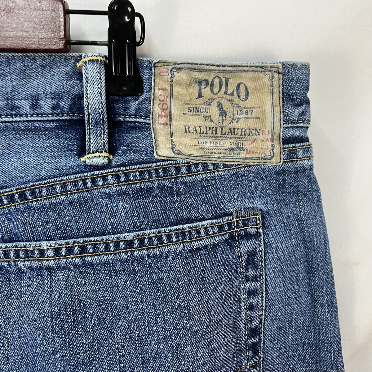 MENS POLO RLAPH LAUREN CLASSIC 807 DENIM JEANS SIZE 42X32 | eBay