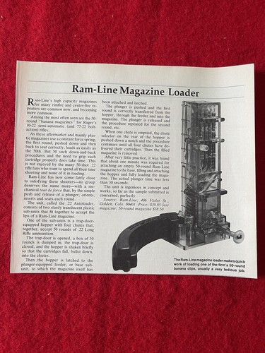 VTG 1987 Magazine Article/Print Ad Ram Line Magazine Loader Descriptive Article