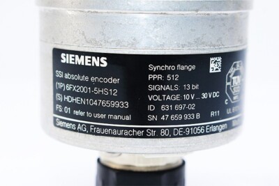 SIEMENS 6FX2001-5HS12 ABSOLUTE ENCODER | eBay