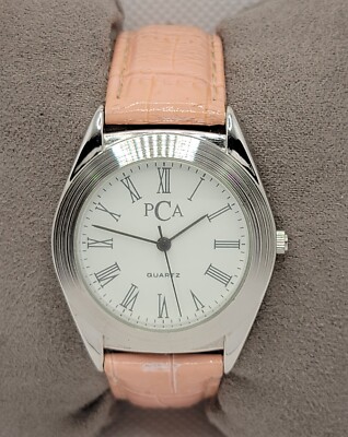 Mens Pier Carlo D Alessio Designer Collection PCA Silver Tone Pink Band Watch I4