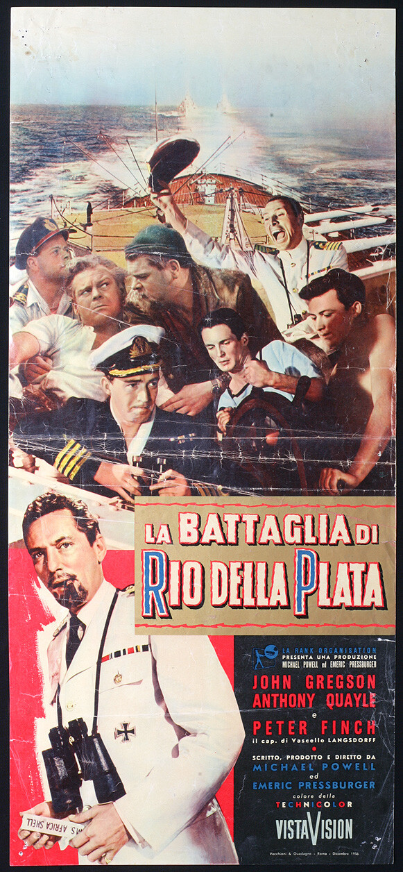 Locandina originale film La battaglia di Rio della Plata () - Regia di Emeric Pressburger, Michael Powell