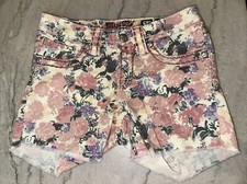 Girls Miss Me Floral Cargo Shorts Sz 14
