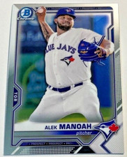 2021 Bowman Chrome Baseball #BCP-27 Alek Manoah Prospect Toronto Blue Jays