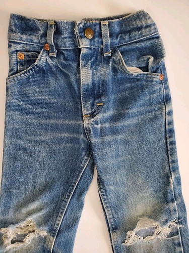 Vintage Lee Kids Kleinkind Jeans 4S Made in USA 90s Ripped Knees - Bild 2 von 8