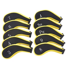 10pcs/set Zipper Long Neck Golf Club Iron Head Covers Fit Most Brands Irons