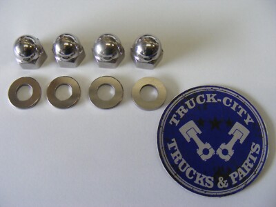 4 Stück Zoll Hut Muttern UNF 7/16   Chrom Harley Hot Rod V8