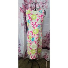 Vintage Chadwicks Sz 10 Floral Cotton 60s Mod  Shift Dress Flower Power