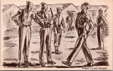 WWII Army Soldier 1st Class Private A/S William Morgan Art postcard BQ5