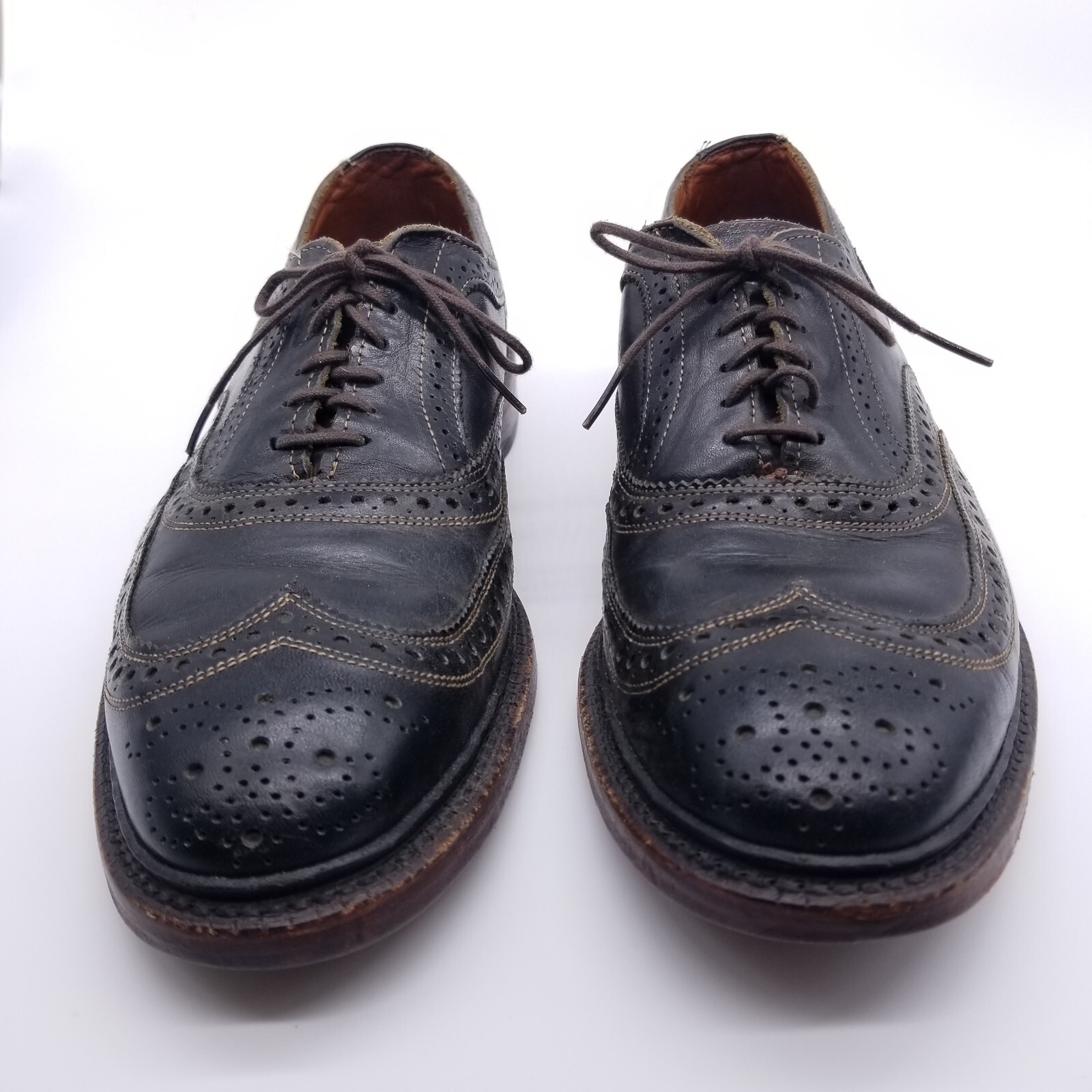 SAOLA Scarpe eleganti Allen Edmonds uomo 10 5 D nere McTavish Oxford punta ala medaglione