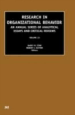 Research in Organizational Behavior, Hardcover by Staw, Barry M. (EDT); Sutto...
