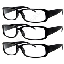 3 Pairs NERD Smart Interview Black FAKE Glasses rectangle fashion wholesale lot