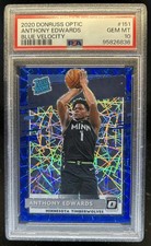 2020-21 Panini Donruss Optic Anthony Edwards Blue Velocity Rookie RC #151 PSA 10